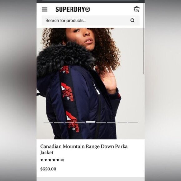 WORN ONCE -SUPERDRY- Canadian Mountain Range Down Parka Jacket - Size 12 Woman - Picture 2 of 15